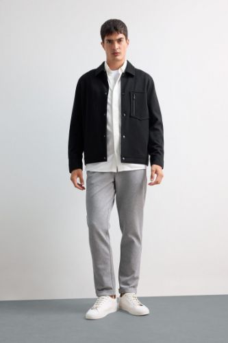 Jogger Fit Stretch Fabric Double Leg Trousers