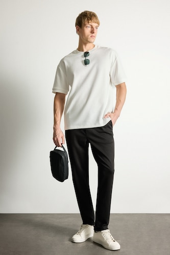 MAN Black Tailored Fit Double Hem Trousers