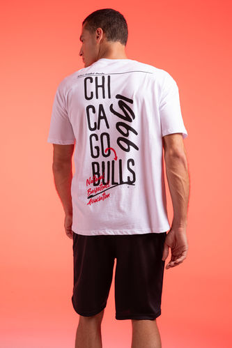 Defacto Fit NBA Chicago Bulls Lisanslı Boxy Fit Tişört