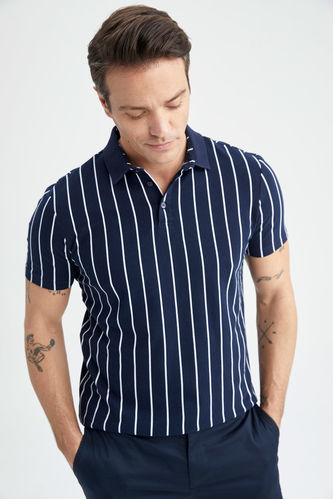 Slim Fit Short Sleeve Striped T-Shirt
