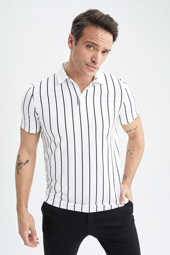 Slim Fit Short Sleeve Striped T-Shirt