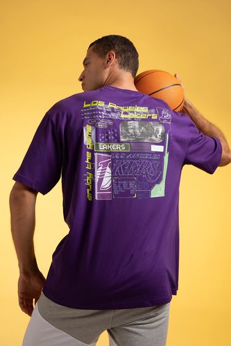 Defacto Fit NBA Los Angeles Lakers Lisanslı Oversize Fit Tişört