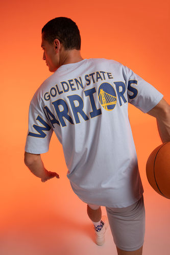 Defacto Fit NBA Golden State Warriors Lisanslı Boxy Fit Tişört