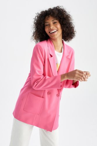 Pink 2025 crepe blazer