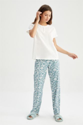 FEMME Vert Ensemble En Tricot Coton 2