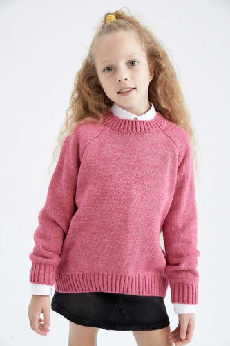 Girls Oversize Fit Crew Neck Pullover