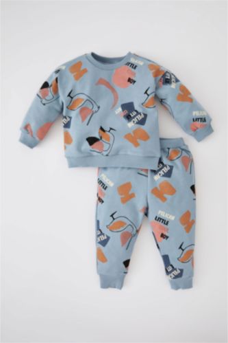 Baby Boy Blue 2 piece Regular Fit Crew Neck Set