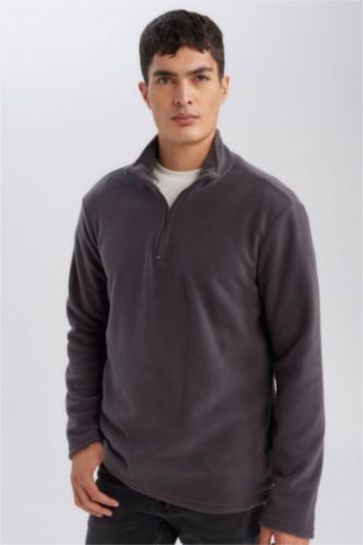 Erkek Antrasit Regular Fıt Polar Sweatshirt