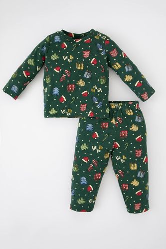 Regular Fit Pyjama Set mit Weihnachts-Motiv