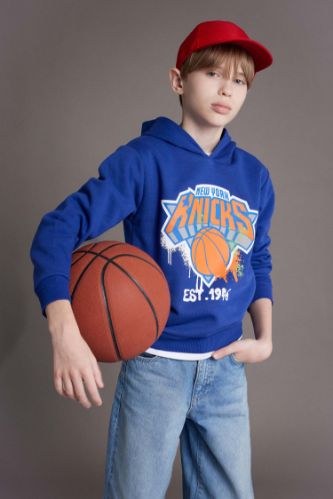 Erkek Çocuk NBA New York Knicks Kapüşonlu Sweatshirt