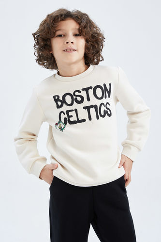 Свитшот стандартного кроя С круглым вырезом Бостон Селтикс Из толстого футера Мальчики