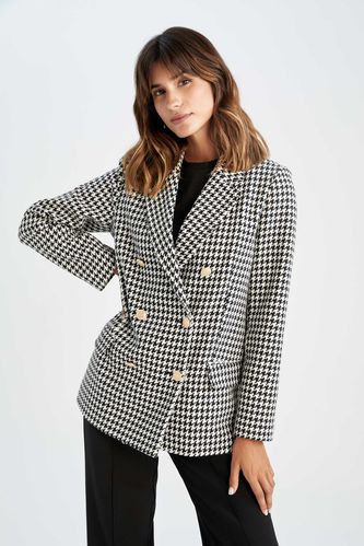 Oversize Fit Tweed Blazer Ceket