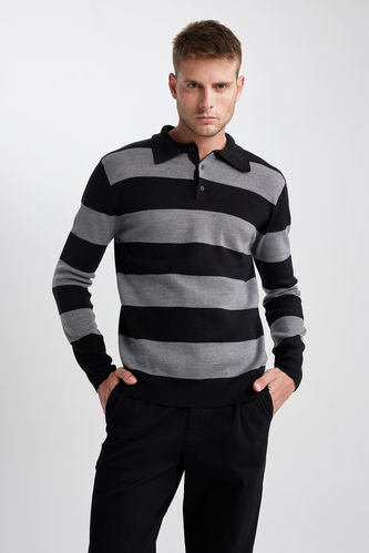 Standard Fit Polo Collar Pullover