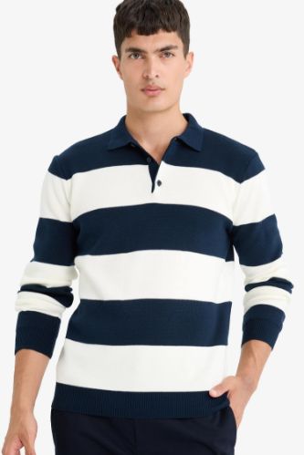 Standart Fit Polo Yaka Triko Kazak
