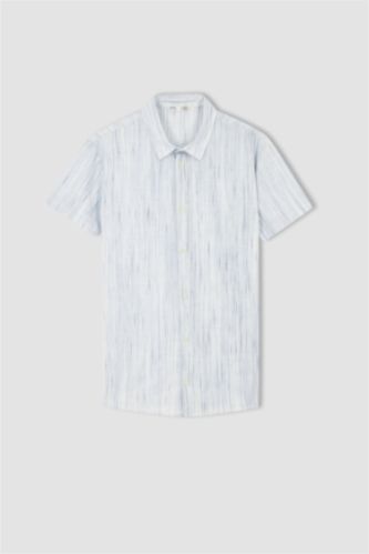 GARÇONS Écru Chemise à manches courtes en popeline coupe standard pour garçon