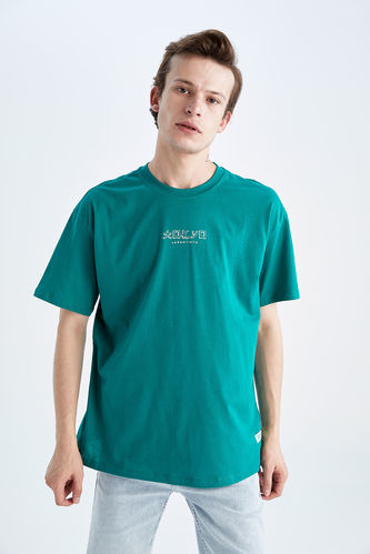 Boxy Fit Crew Neck Printed T-Shirt