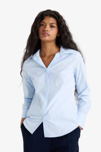 Slim Fit Shirt Collar Long Sleeve Shirt