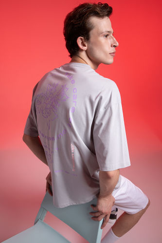 Oversize Fit T-Shirt mit Print aus Baumwolle