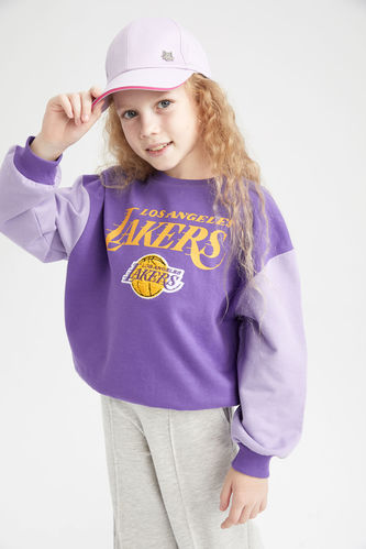 Relax Fit NBA Los Angeles Lakers Licensed Crew Neck Sweatshirt