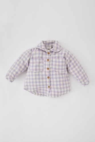 Baby Girl Baby Collar Long Sleeve Lumberjack Shirt