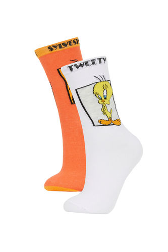Длинные носки Looney Tunes из хлопка, 3 пары