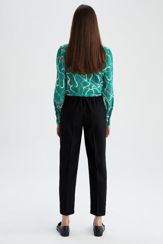 Zara Women High Waist Trousers With Belt Black 4387/228