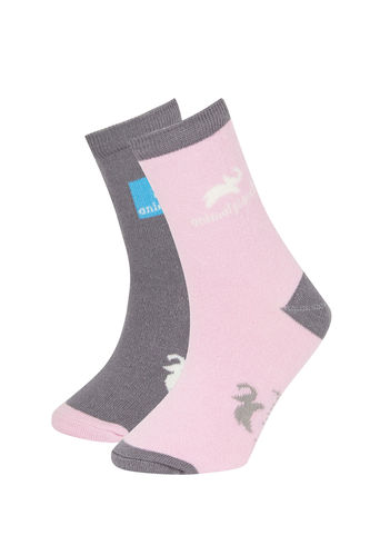 Длинные носки с лицензией Animal Planet для девочек, 2 пары