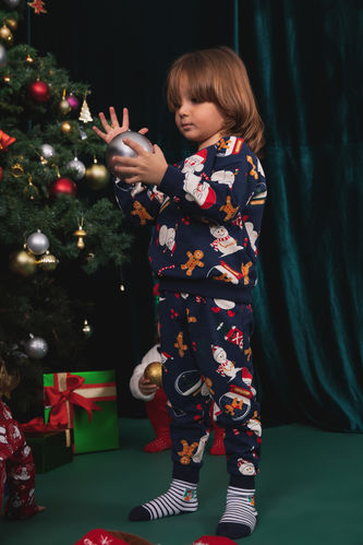 Комплект вязанный 2 шт. стандартного кроя новый год с длинным рукавом из тонкой ткани для малышей мальчиков