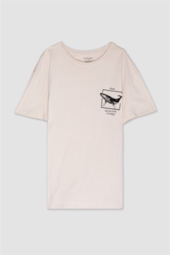 MAN Beige Regular Fit Short Sleeve T-Shirt