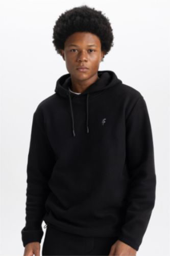 DeFactoFit Standard Fit Hooded Fleece Sweatshirt