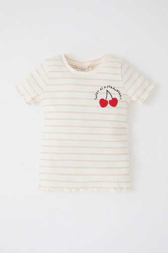 Regular Fit Short Sleeve Cherry Print T-Shirt