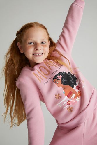Girl Disney Princess Crew Neck Soft Feather Sweatshirt