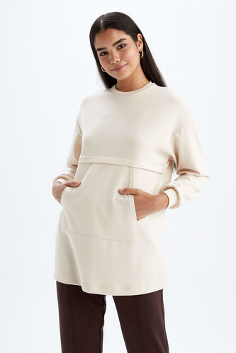 Relax Fit Crew Neck Long Sleeve Tunic
