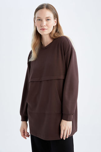 Relax Fit Crew Neck Long Sleeve Tunic
