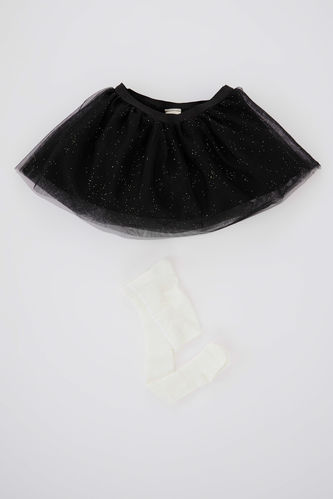 Baby Girl 2 piece Tulle Regular Fit Polka Dot Skirt