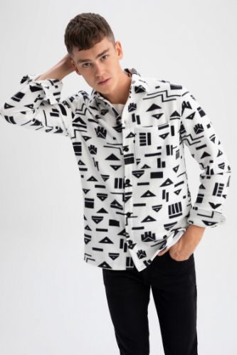 Patterned Fleece Shirt