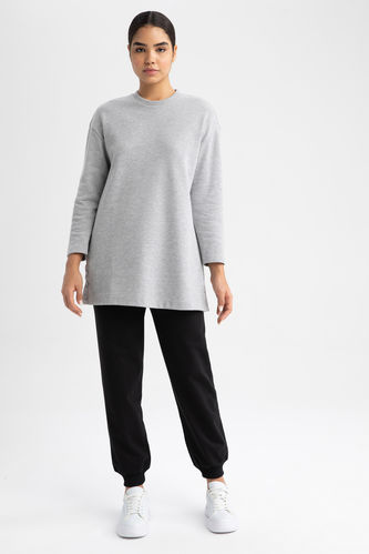 Relax Fit Thin Sweatshirt Fabric Trousers