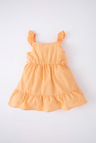 Baby Girl Basic Strap Poplin Dress