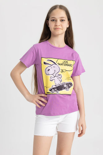 Pink GIRLS & TEENS Girl Snoopy Regular Fit Short Sleeve T-Shirt 2643824 ...