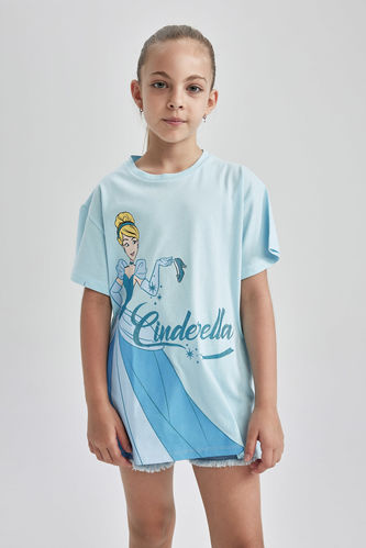 Kız Çocuk Disney Prenses Regular Fit Kısa Kollu Tişört