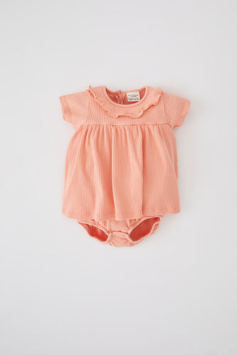 Baby Girl Newborn Short Sleeve Camisole Corduroy Jumpsuit Dress