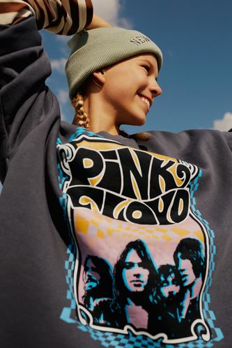 Oversize Fit Pink Floyd Printed Long Sleeve Sweatshirt