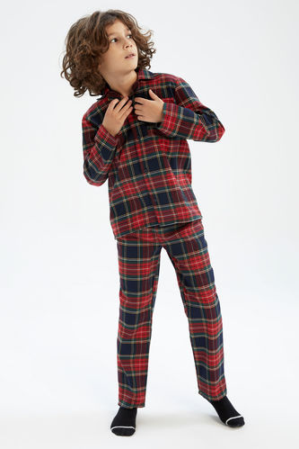 Пижама вязанная стандартного кроя из фланели для мальчиков