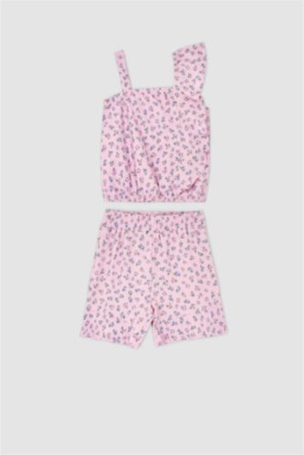 Девочки и подростки Розовый Комплект из 2-х вещей с цветочным принтом
