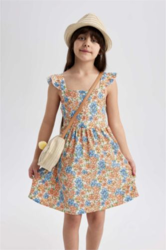 GIRLS & TEENS Ecru Strappy Knitted Dress