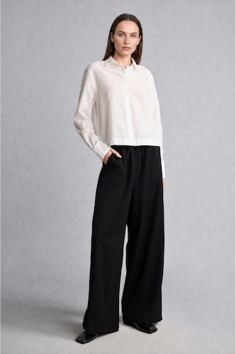 Әйелдерге қара Wide Leg шалбар