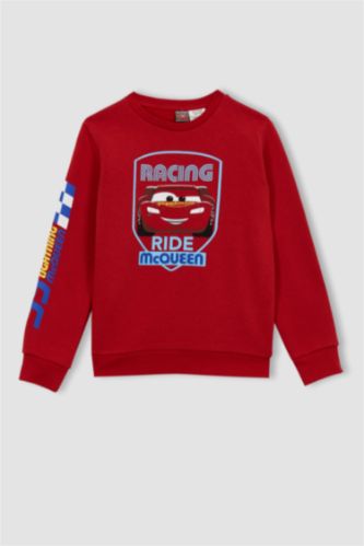 BOYS & TEENS Red Boys Cars Crew Neck Sweatshirt