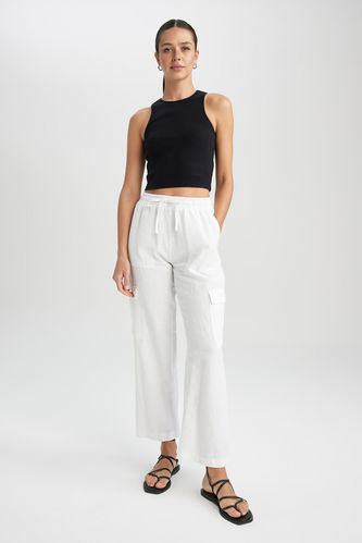 Shop Women's F&F Linen Trousers | DealDoodle