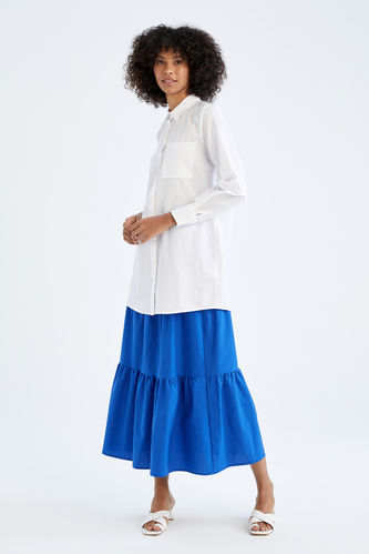 A-Line Poplin Maxi Skirt