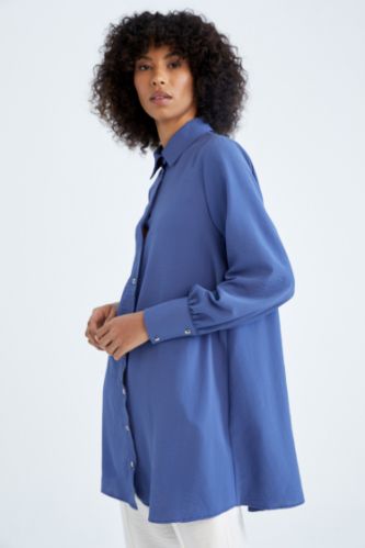 Regular Fit Basic Uzun Kollu Gömlek Tunik